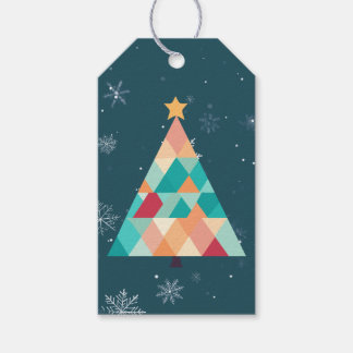 Moderne Mosaik-Weihnachtsbaum-Geschenkanhänger Geschenkanhänger