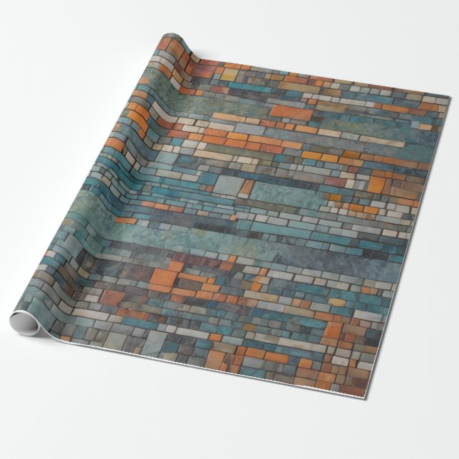 Moderne Mosaikmuster Geschenkpapier (Ungerollt)