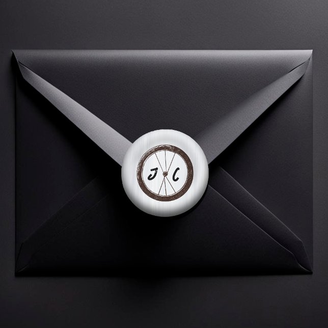 Moderne Motorradfahrer Hochzeit Runder Aufkleber (Von Creator hochgeladen)