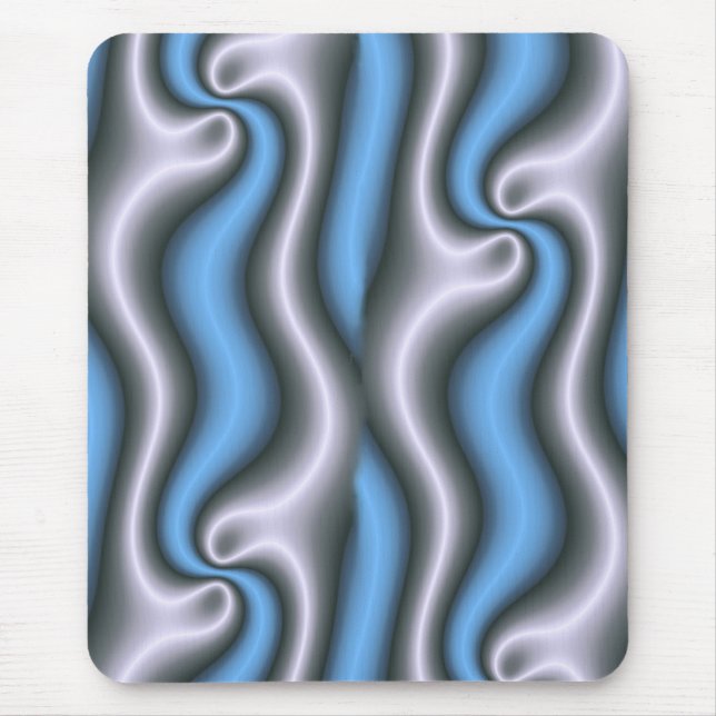 Moderne Mousepad, abstrakt, blau, weiß, grau Mousepad (Vorne)