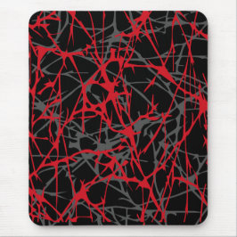 Moderne Mousepad, abstrakt, schwarz, rot, grau Mousepad