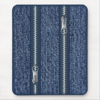 Moderne Mousepad, blaue Jeans mit Reißverschluss Mousepad