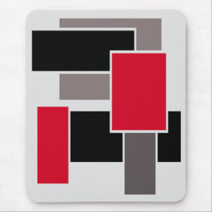 Moderne Mousepad, schwarz, rot, grau, abstrakt Mousepad