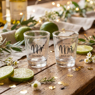 Moderne Mr.-Engagement-Name-Schnapsglas Schnapsglas