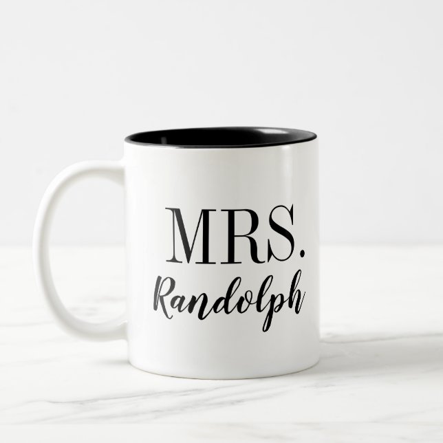 Moderne Mrs. Monogram Zweifarbige Tasse (Links)