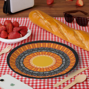 Moderne Mudcloth Kente Druck Papierplatte Pappteller