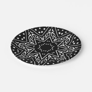 Moderne Mudcloth-Muster-Papierplatte Pappteller