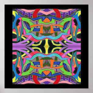 Moderne, muffige, farbige Linie Zeichnend Poster