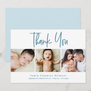 Moderne Multi Baby Fotos Neugeborene Dankeskarte