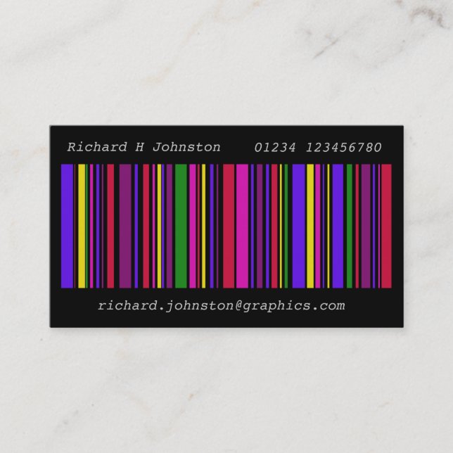 Moderne Multi-Color-Barcode-Visitenkarte Visitenkarte (Vorderseite)