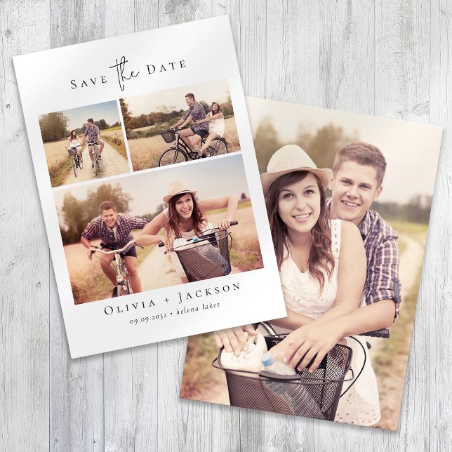 Moderne Multi-Foto Collage Hochzeit Save The Date (Von Creator hochgeladen)