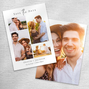 Moderne Multi-Foto Collage Hochzeit Save The Date