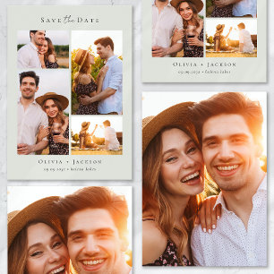 Moderne Multi-Foto Collage Hochzeit Save The Date