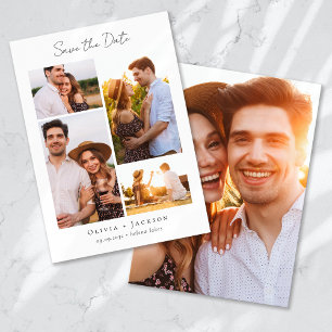 Moderne Multi-Foto Collage Hochzeit Save The Date