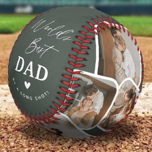 Moderne Multi-Foto Collage Weltbesten Vater Baseball