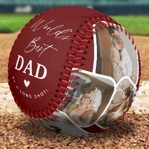 Moderne Multi-Foto Collage Weltbesten Vater Baseball