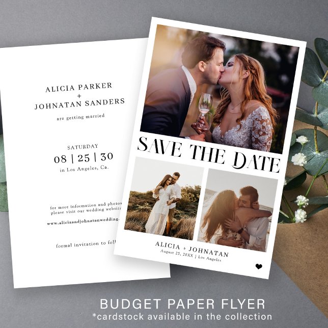 Moderne Multi-Foto Hochzeit sparen das Datum Flyer (Von Creator hochgeladen)