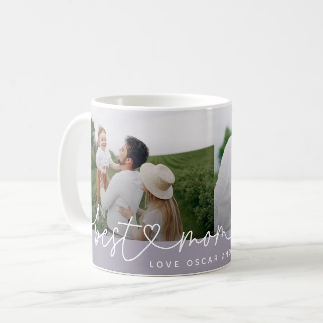 Moderne Multi-Foto-Mama, die je niedliche Herz-Lil Kaffeetasse (Vorderseite Links)