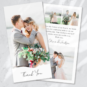 Moderne Multi Picture Hearts Hochzeit Dankeskarte