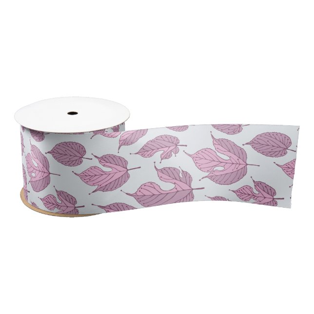 Moderne Multiberry-Blätter Muster Satin Ribbon Satinband (Spule)