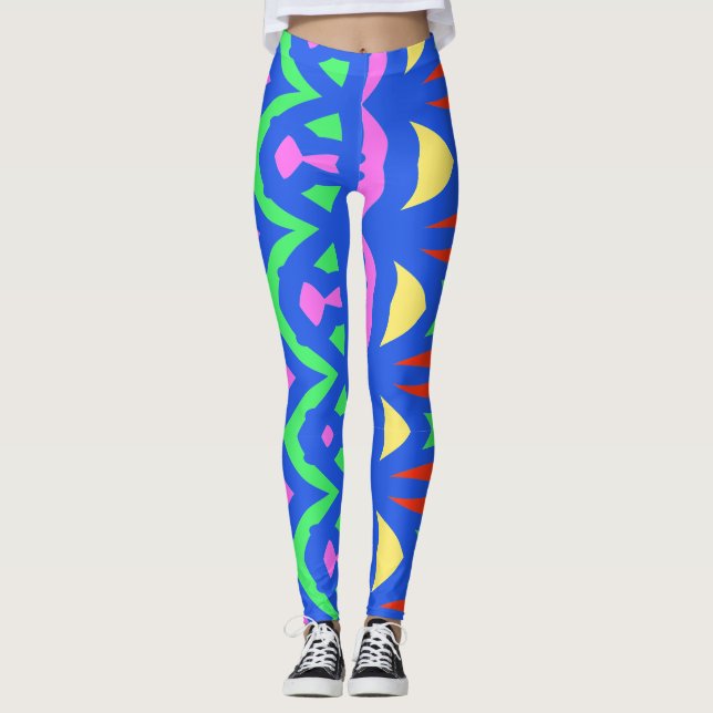 Moderne Multicolor-abstrakte "Ratti_Creative_Arts" Leggings (Vorderseite)