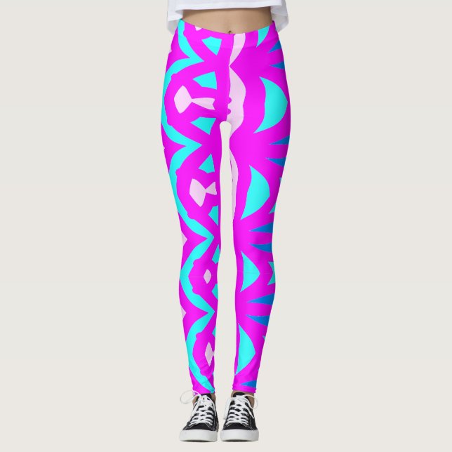 Moderne Multicolor-abstrakte "Ratti_Creative_Arts" Leggings (Vorderseite)