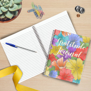 Moderne Multicolor Wasserfarbe Blumendankbarkeit Notizbuch