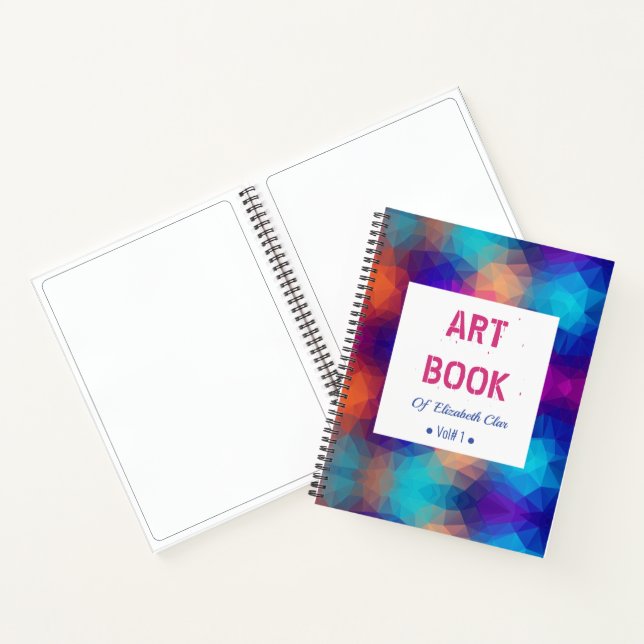 Moderne Multicolor-Wasserfarbe mit Namenskizze Notizbuch (Innenseite)