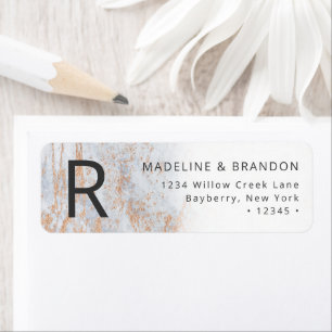 Moderne Murmeln in Blau mit Kupferfarben-Rücksende