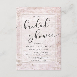 Moderne Murmeln in Mauve Rose Gold Brautparty Einladung