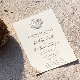 Moderne Muschel Beach Ocean Wedding Couples Dusche Einladung