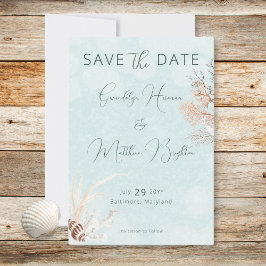 Moderne Muscheln im Aqua-Ozean Save The Date
