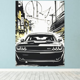 Moderne Muscle-Car-Front-Pop-Art-Illustrationsdruc Leinwanddruck