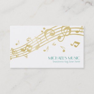 Moderne Musical Business Branding Gold Musiknoten Visitenkarte