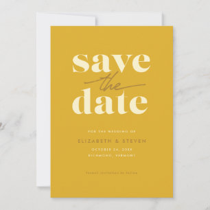 Moderne Mustard Save the Date Card