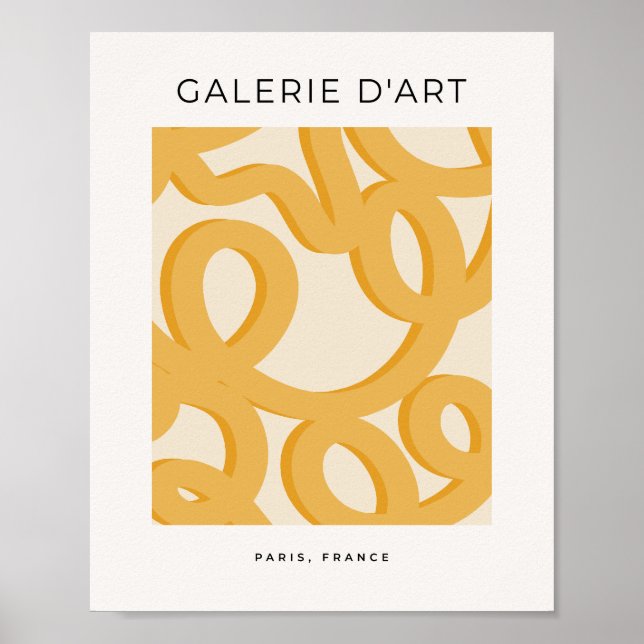 Moderne Mustard Yellow Brush Strokes aus dem Mitte Poster (Vorne)