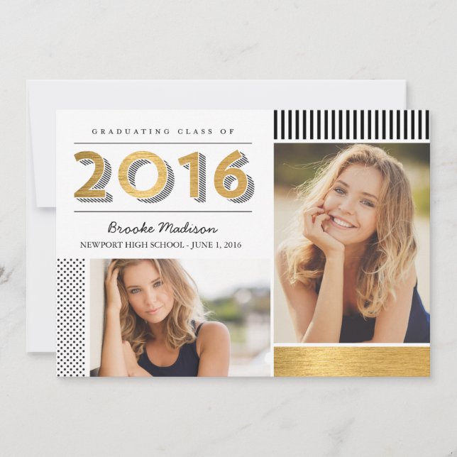 Moderne Muster Abschluss Ankündigung/Einladung Einladung (Vorderseite)