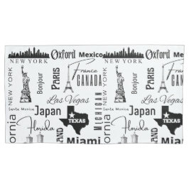 Moderne Muster berühmte Städte Schwarz/Weiß niedli Kissenbezug