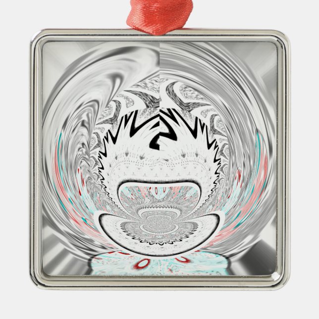 Moderne Muster der urbanen Flora Ornament Aus Metall (Vorne)