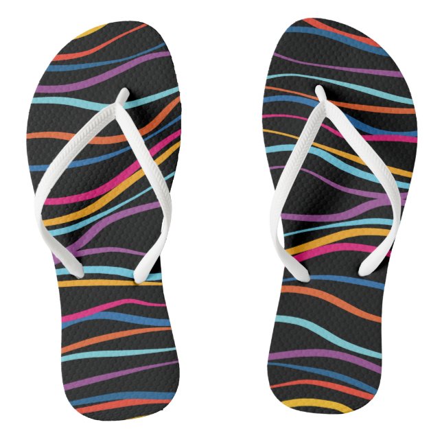 Moderne Muster farbige Waves Flip Flops (Fußbett)