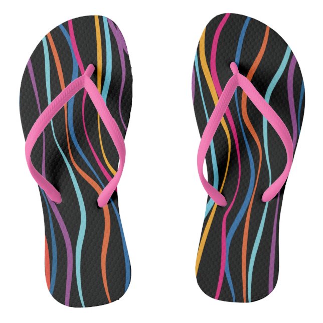 Moderne Muster farbige Waves Flip Flops (Fußbett)