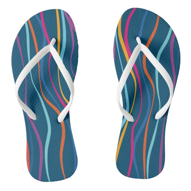 Moderne Muster farbige Waves Flip Flops (Fußbett)