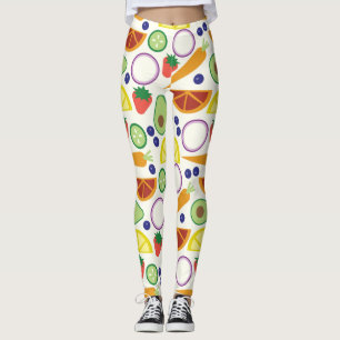 Moderne Muster für Obst und Gemüse Leggings