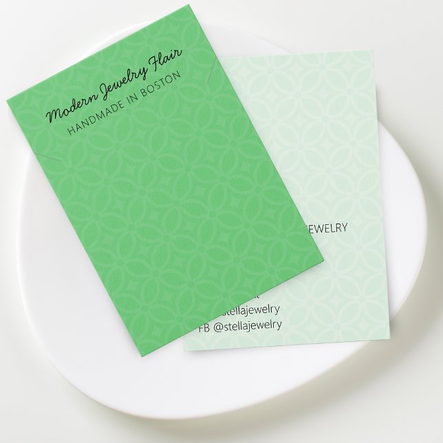 Moderne Muster Grün Halsketten Displaykarte (Modern Pattern Green Necklace Display Card)