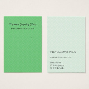 Moderne Muster Grün Ohrring Displaykarte