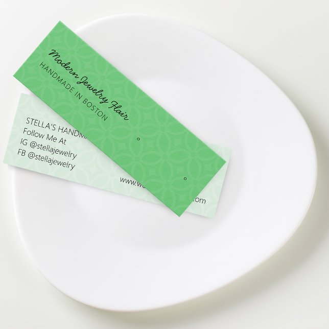 Moderne Muster-Grün-Stud-Ohrhänger-Displaykarte (Modern Pattern Green Stud Earring Display Card)