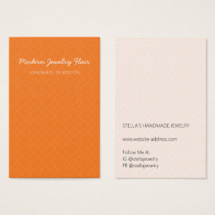 Moderne Muster Helle Orange Ohrring Display Karte