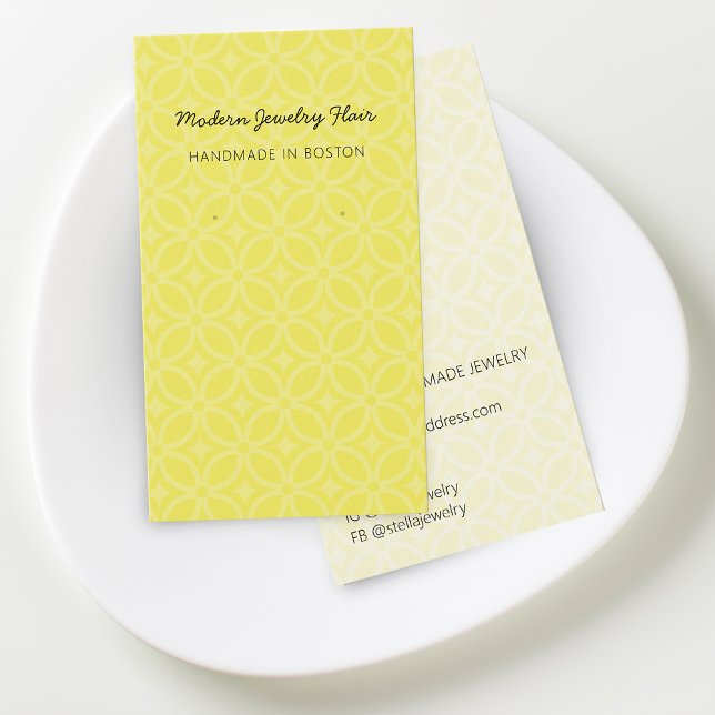 Moderne Muster Lebendige Gelbe Ohrring-Anzeige Kar (Modern Pattern Vivid Yellow Earring Display Card)