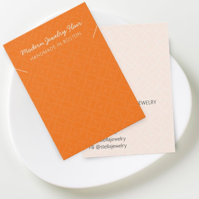 Moderne Muster Orange Halsketten Displaykarte (Modern Pattern Orange Necklace Display Card)