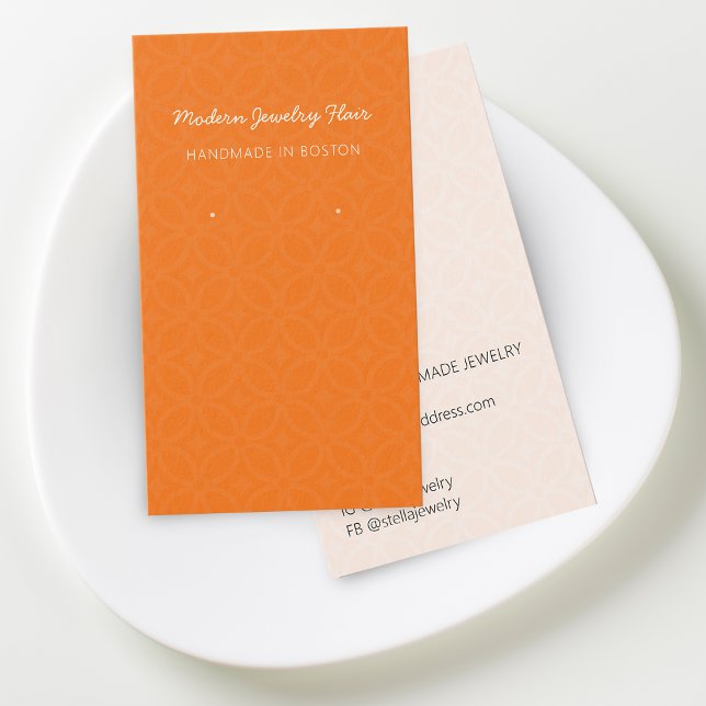 Moderne Muster Orange Ohrhänger Displaykarte (Modern Pattern Orange Earring Display Card)